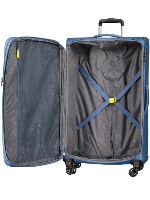 AIR WAVE Large Trolley coronet blue/lime - Semi-rigid Trolley Cases