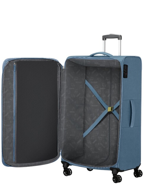 AIR WAVE Medium Trolley, Expandable coronet blue/lime - Semi-rigid Trolley Cases