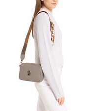 FURLA GARDENIA Camera case bag in keria print leather taupe + cognac tones - Women&rsquo;s Bags - 5