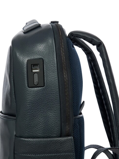 TORINO 14" laptop backpack, in leather navy - Laptop backpacks