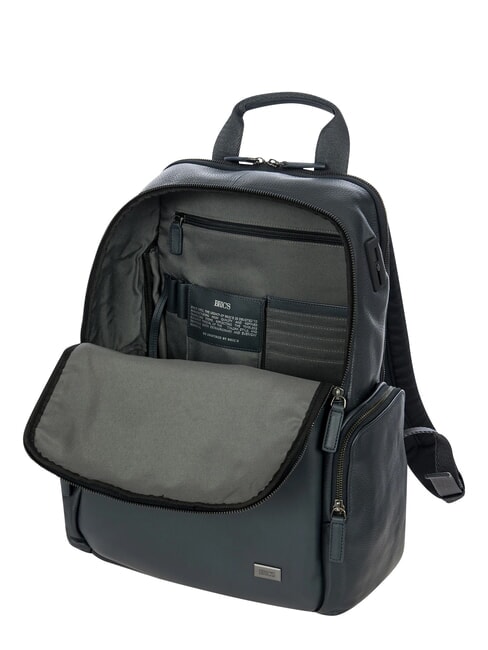 TORINO 15" laptop backpack, in leather navy - Laptop backpacks