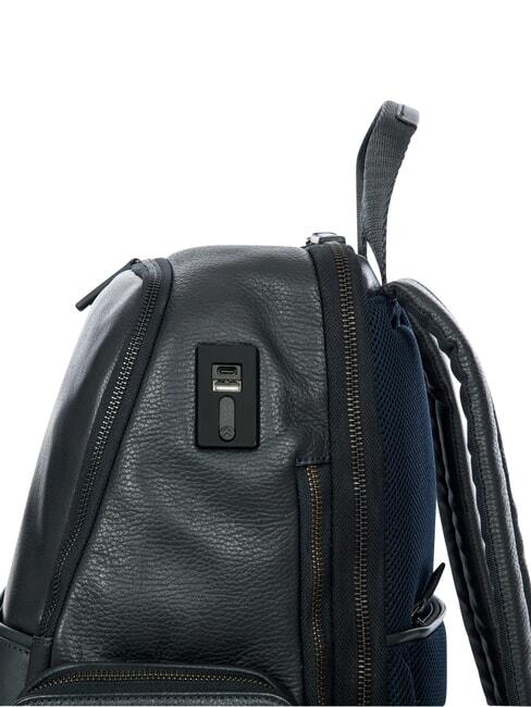 TORINO 15" laptop backpack, in leather navy - Laptop backpacks