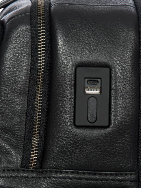 TORINO 15.6" Laptop Backpack in Leather Black - Laptop backpacks