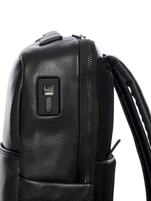 TORINO 14" laptop backpack, in leather Black - Laptop backpacks
