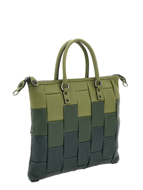 G3 PLUS L Convertible shopping bag, in leather parsley/olive greens/fir - Women&rsquo;s Bags