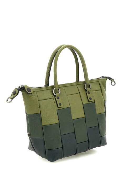 G3 PLUS L Convertible shopping bag, in leather parsley/olive greens/fir - Women&rsquo;s Bags