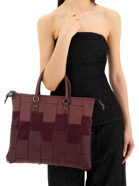 G3 PLUS L Convertible shopping bag, in leather Chianti - Women&rsquo;s Bags