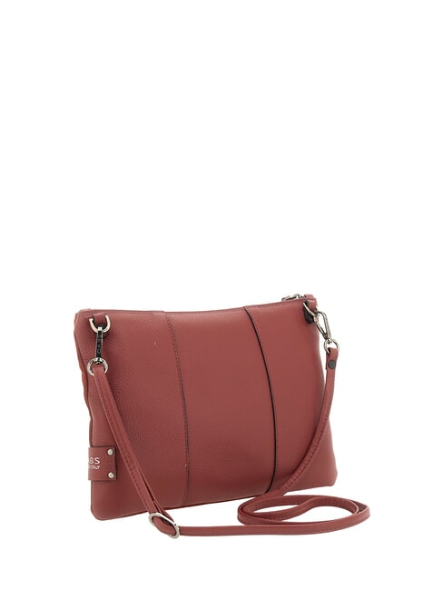 BEYONCE Clutch bag with shoulder strap, in leather terracotta - Women&rsquo;s Bags