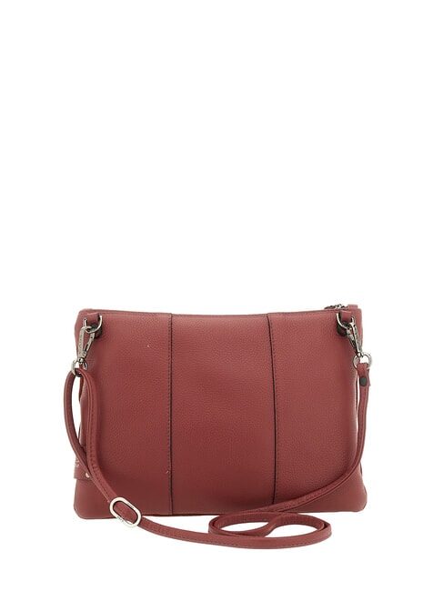 BEYONCE Clutch bag with shoulder strap, in leather terracotta - Women&rsquo;s Bags