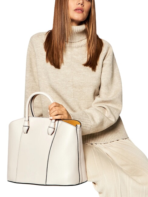 MIASTELLA Handbag with shoulder strap white cotton - Women&rsquo;s Bags