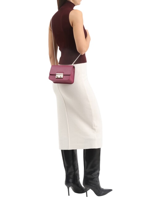 BELLA  Mini shoulder bag, in leather raspberry - Women&rsquo;s Bags