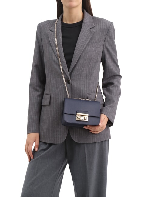 BELLA  Mini shoulder bag, in leather ink blue - Women&rsquo;s Bags