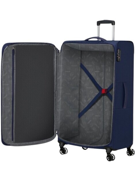AIR WAVE Large Trolley navy/orange - Semi-rigid Trolley Cases