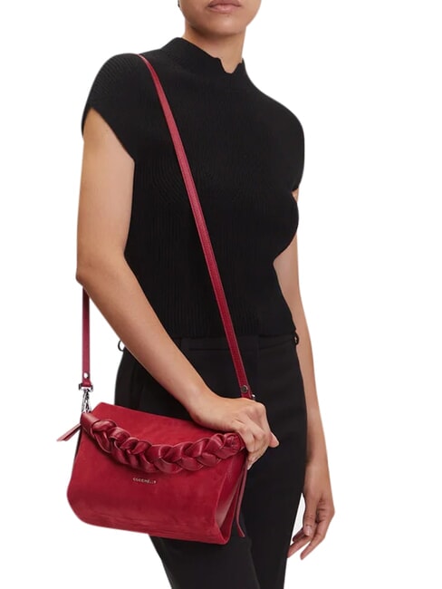 BOHEME SUEDE BIMATERIAL  Mini Handbag, with shoulder strap sangria - Women&rsquo;s Bags