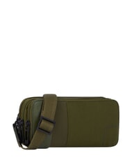 PIQUADRO P16PLUS SPECIAL Three-compartment pencil case, mixed leather GREEN - Sachets & Travels Cases - 3