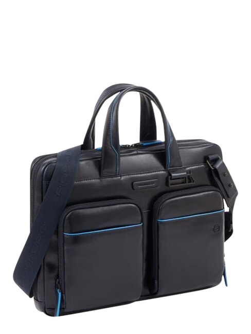 B2 REVAMP 14" laptop briefcase, in leather blue - Work Briefcases