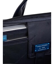 PIQUADRO B2 REVAMP 14" laptop briefcase, in leather blue - Work Briefcases - 4