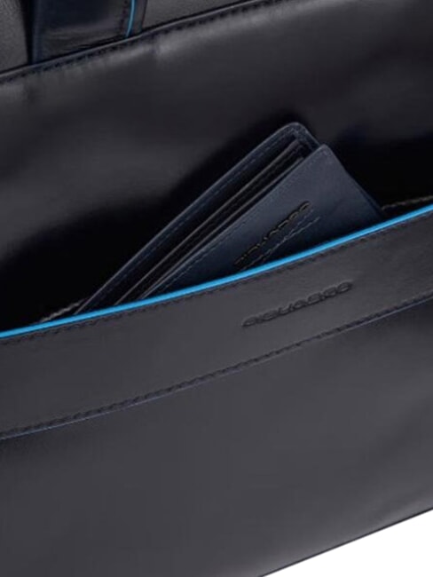 B2 REVAMP 14" laptop briefcase, in leather blue - Work Briefcases