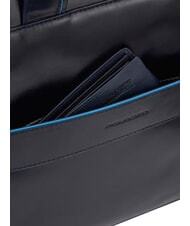 PIQUADRO B2 REVAMP 14" laptop briefcase, in leather blue - Work Briefcases - 6