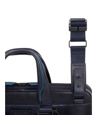 PIQUADRO B2 REVAMP 14" laptop briefcase, in leather blue - Work Briefcases - 7