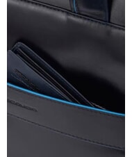 PIQUADRO B2 REVAMP 14" laptop briefcase, in leather blue - Work Briefcases - 8
