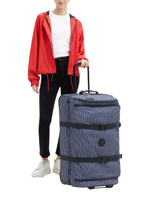 AVIANA L Large size trolley 3d k blue - Semi-rigid Trolley Cases