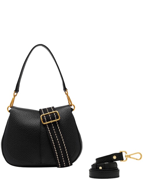 HELENA ROUND Shoulder bag, with shoulder strap, in leather Black - Women&rsquo;s Bags