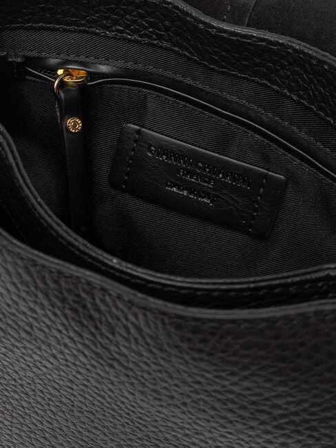 HELENA ROUND Shoulder bag, with shoulder strap, in leather Black - Women&rsquo;s Bags