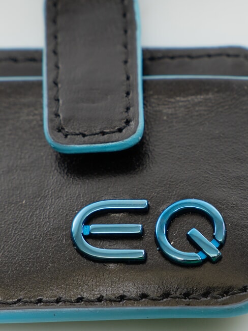 BLUE SQUARE Leather keychain Black - Key holders