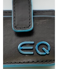 PIQUADRO BLUE SQUARE Leather keychain Black - Key holders - 3