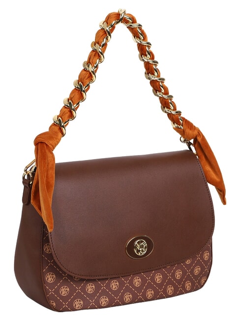 EMILY Shoulder bag with chain chocolate logo - Women&rsquo;s Bags