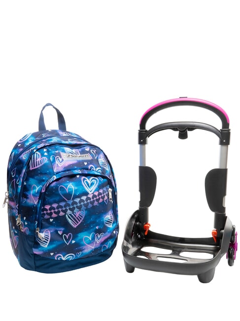 GLOOMY HEART Trolley backpack, detachable Bluedeep - Backpack trolleys