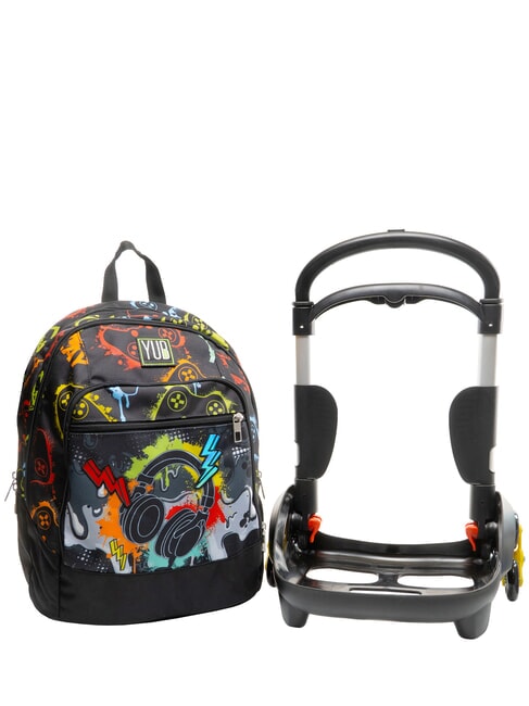 FLASHY SIGN Backpack with trolley Black - Backpack trolleys