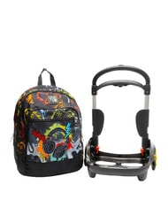 YUB FLASHY SIGN Backpack with trolley Black - Backpack trolleys - 2