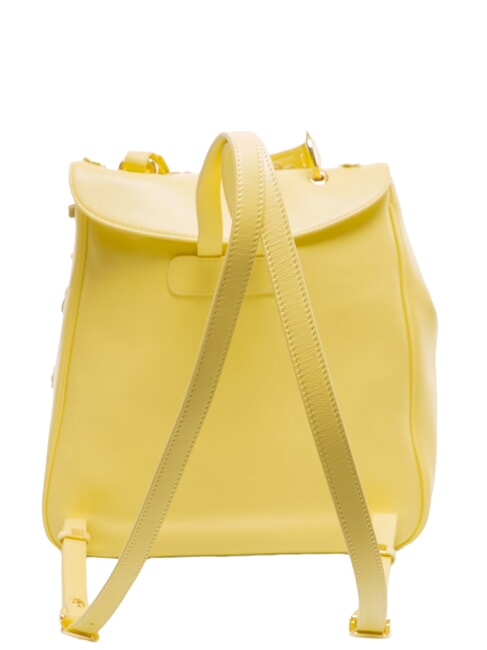 SOFIA Leather backpack with little flowers yellow - Women&rsquo;s Bags
