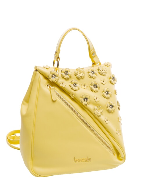 SOFIA Leather backpack with little flowers yellow - Women&rsquo;s Bags