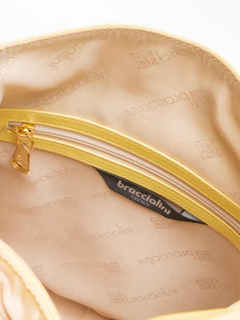 SOFIA Leather backpack with little flowers yellow - Women&rsquo;s Bags