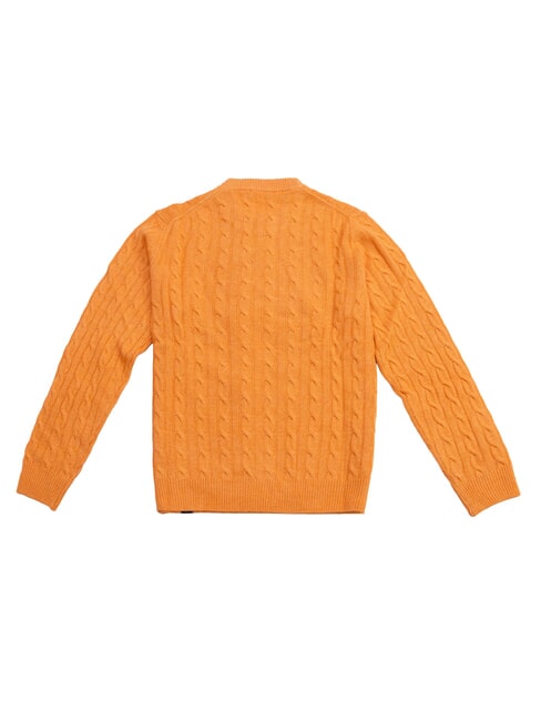 N|S Cable knit crew neck sweater orange spice - Men's Sweaters