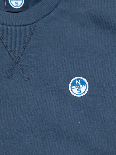 ROUND LOGO Cotton crewneck sweatshirt dark denim - Sweatshirts