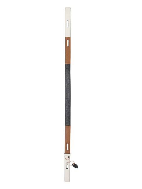 CAMPIONARIO - GIOVE Leather shoulder strap black+cognac h+marshmallow - Accessories for bags