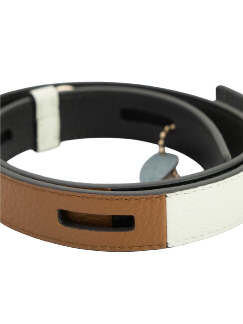 CAMPIONARIO - GIOVE Leather shoulder strap black+cognac h+marshmallow - Accessories for bags