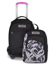 SEVEN PLUMPY LINE GIRL Double-sided trolley backpack Black - Backpack trolleys - 2