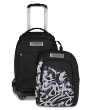 SEVEN PLUMPY LINE BOY Double backpack with trolley Black - Backpack trolleys - 2