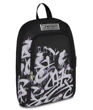 SEVEN PLUMPY LINE BOY Double backpack with trolley Black - Backpack trolleys - 8