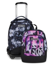 SEVEN BUZZY NOTE GIRL Trolley backpack, split and detachable CYCLAMIN - Backpack trolleys - 2
