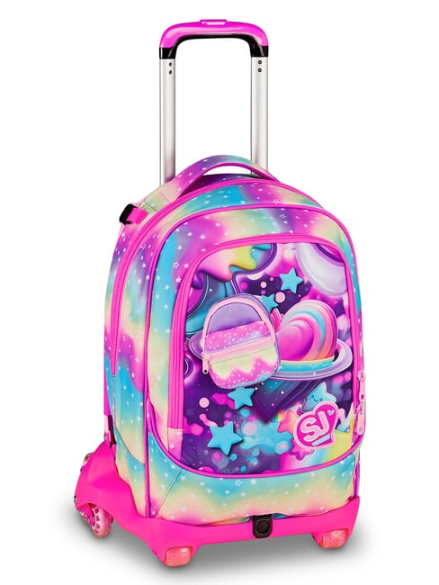 SOFT POUCH GIRL Trolley backpack, detachable pink doll - Backpack trolleys