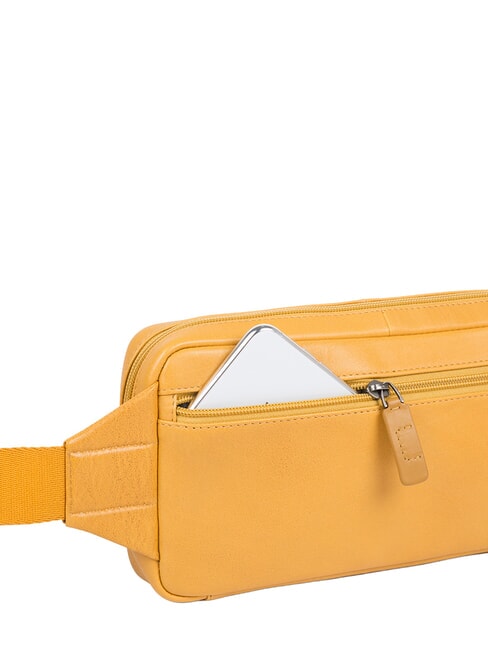 FALSTAFF Leather belt bag Yellow - Hip pouches
