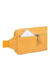 PIQUADRO FALSTAFF Leather belt bag Yellow - Hip pouches - 2