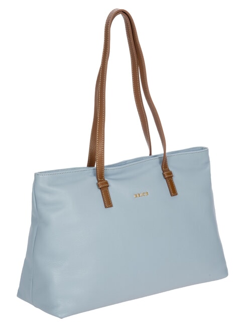 CREMONA S Leather shopping bag, shoulder bag sky / white - Women&rsquo;s Bags