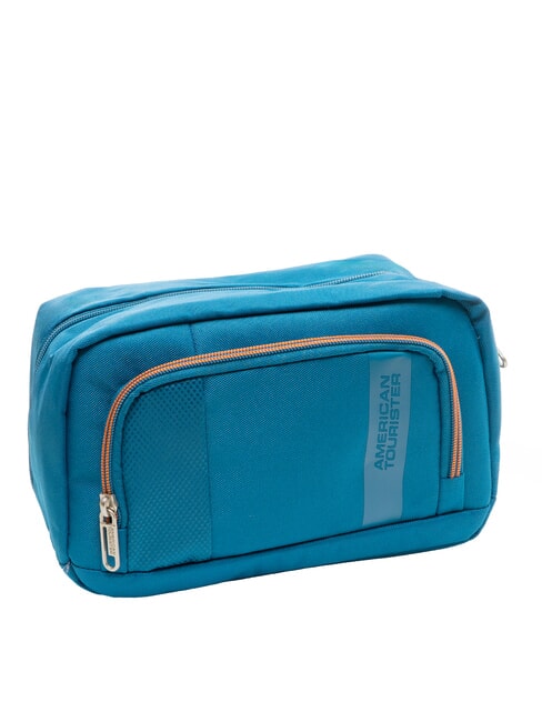 BLAZING RIDE Beauty case with front pocket teal/orange - Beauty Case